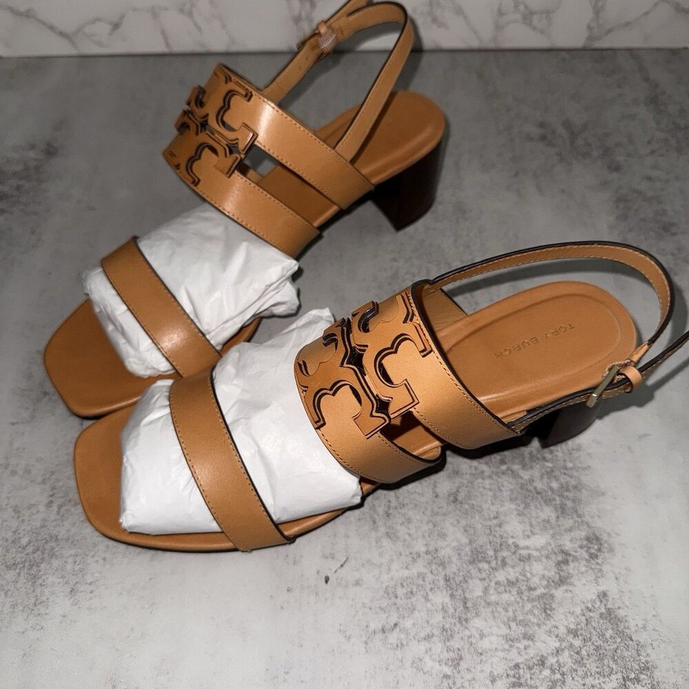 Tory Burch Ines Sandal 55mm Camello Calf Leather $325 MSRP - Picture 12 of 14